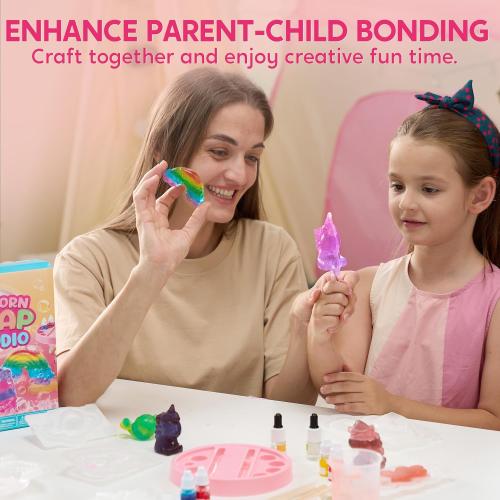 Klever Kits Unicorn Soap Making Kit- 4 Molds Girl Crafts DIY Project, Unicorn Girl Gifts, Kids Birthday Gift for Aged 6 , Science STEM Activity Teenage Gifts for Toddler Ages 6 7 8 9 10 11 12
