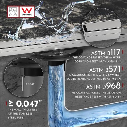 WEBANG 12 Inch Linear Shower Drain Rectangular Floor Drain with Accessories Reversible 2-in-1 Cover Tile Insert Grate Removable SUS304 Stainless Steel CUPC Certified Brushed