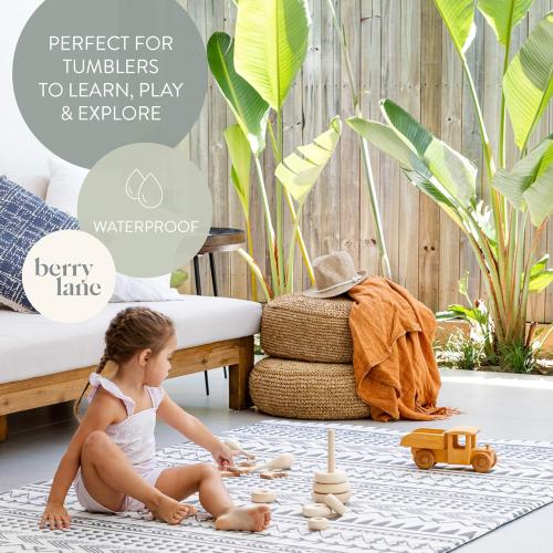 Berry Lane Baby Play Mat | Large 6.5 ft x 4.5 ft One-Piece Reversible Foam Floor Playmat | Tummy Time | Extra Soft & Thick | Non-Toxic | for Infants, Babies, Toddler, and Kids
