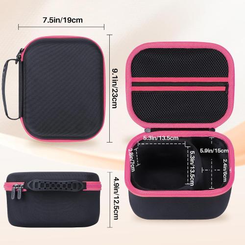Lebakort Storage Case Compatible with Walkers Razor Slim/Howard Leight Honeywell Impact Sport/PROHEAR 066 030 Electronic Shooting Earmuffs Hearing Protection Muffs (Black   Pink Case)