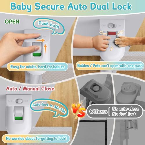 160'' Retractable Baby Gates Extra Wide, 42 Extra Tall Retractable Dog Gate for Doorways,13 Foot Safety Upgrade Extra Long White Retractable Baby Gate for Stairs, Indoor/Outdoor Retractable Gate