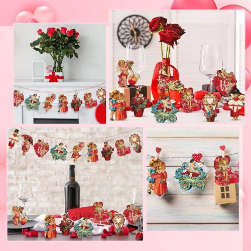 Karenhi 24 Pcs Vintage Easter Ornaments for Tree St Patricks Day Tree Decoration Wooden Bunny Ornaments Easter Hanging Cutouts with Rope for Crafts Basket Holiday Spring Party Favors(Vintage Style)