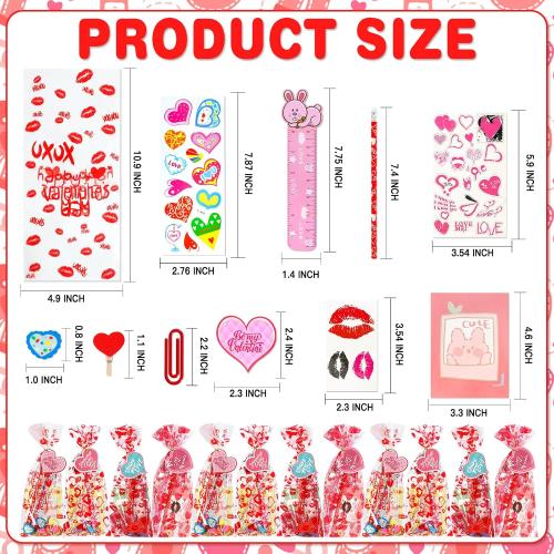 Thuodo 28 Pack Valentines Day Stationery Set for Kids Valentines Day Gift Card School Classroom Exchange Gifts Party Favors Supplies