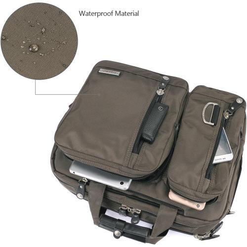 18.4 Inches Laptop Bag Multi-function Briefcase Backpack with Handle and Shoulder Strap Fits Up To 19 Inch Laptops Notebook Computer (Army Green)