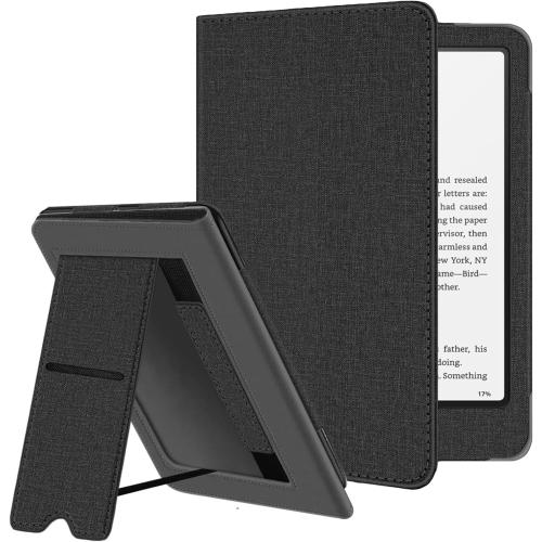 Case for 7/6.8 Kindle Paperwhite (12th/11th Gen, 2024/2021) & Kindle Colorsoft Signature Edition 2024, with Stand, Hand Strap, Auto-Wake/Sleep Fit for TCL Android Ebook.(Black)