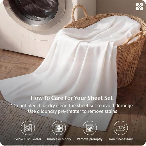 Bedsure PureWoven Rayon Derived from Bamboo, California King Sheet Sets