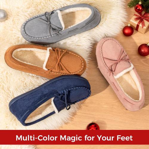 SIZE 8 HomeTop Women's Moccasins House Slippers Memory Foam Indoor Outdoor Ladies Shoe