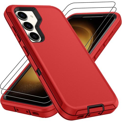 For Samsung Galaxy S23 Plus Case : 14FT Military Grade Drop Protection & Anti-Slip Design Phone Case with 2Pc HD Screen Protector,Shockproof/Dustproof/DropProof Protective Case for S 23 Plus-Red