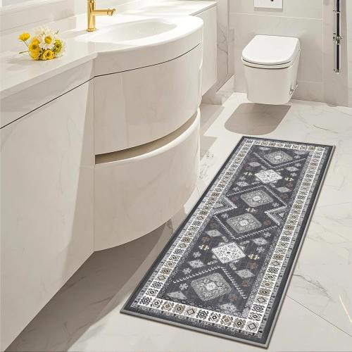 Boho Kitchen Rugs Sets 4 Piece with Runner Floral Kitchen Floor Mat Carpet Farmhouse Kitchen Rugs and Mats Non Skid Washable Runner Rug for Kitchen Floor Sink