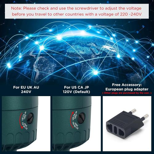 Aima Beauty Hair Dryer Brush Dual Voltage Travel Blow Dryer Brush Hot Air Brush with Oval Barrel 360°Airflow for Smooth,Negative Ionic Frizz-Free Drying/Straightening/Voluming, Dark Green ‼️has mild hair in the brush ‼️