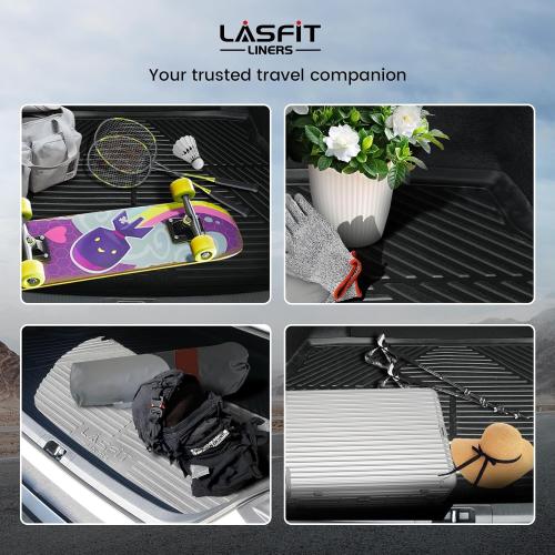 LASFIT Cargo Mat & Backrest Mats for Nissan Armada/Infiniti QX80 2025-2026 7/8 Seats, All Weather TPE Custom Fit Easy Clean Durable No-Curling Trunk Mat for Armada & QX80 2025-2026, Black