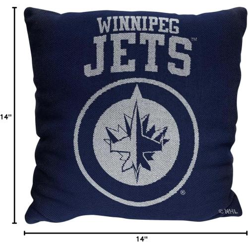 NORTHWEST NHL Decorative Pillows- Enhance Your Space with Woven Throw Pillows - 14 x 14 - Playing Field at Your Home (Winnipeg Jets - Navy)