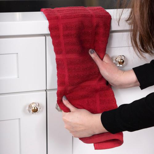 All-Clad Solid Kitchen Towel: Highly Absorbent, Super Soft Long Lasting - 100% Cotton, 17x30 Tea Towel for Cleaning & Drying Dishes, Pans, Glassware, or Countertops, (1-Pack), Chili