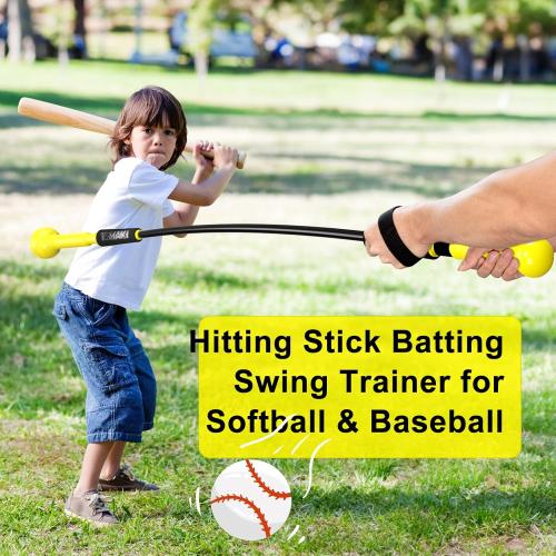 Hitting Stick Batting Swing Trainer, Batting Practice Equipment for Baseball and Softball, Ideal One-on-One Coaching Tool for Baseball 54''
