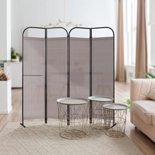 DECOLAB Freestanding Folding Room Divider, Portable Privacy Partition Panel for Home, Office, Bedroom, Studio, Adjustable Layout, 68 x 71, Waltz