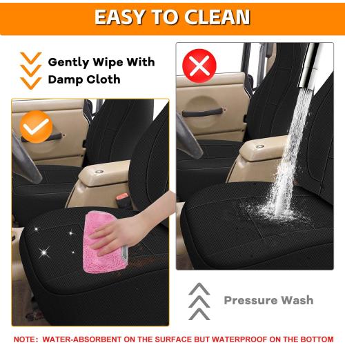 Seat Covers Compatible with Jeep Wrangler TJ 1997-2002 Full Set, Air-Mesh Breathable Automotive Cover Cushion Accessories (All Black)