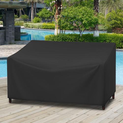 Waterproof 2-Seater Loveseat Covers for Patio Furniture, Weatherproof Outdoor Chair Seat Couch Sofa Cover, 54 W x 37 D x 35 H, Black