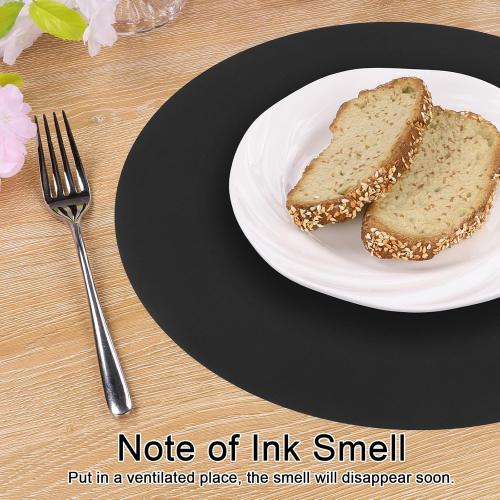 SHACOS 100 PCS Round Paper Placemats 13 inch Disposable Paper Place Mats for Dinner Wedding Birthday Party Festival Table Decoration Indoor Outdoor, Black