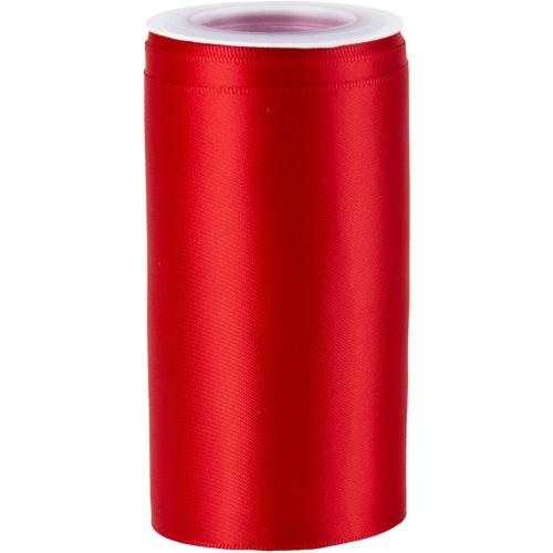 VATIN Double Face Red Satin Ribbon 4 Continuous 5 Yards,Red Polyester Fabric Ribbon use for Bows Bouquet, Gift Wrapping, Floral Arrangement Wedding Decoration