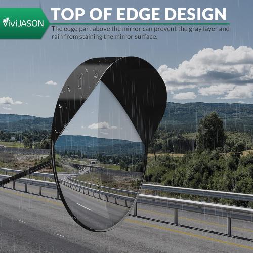 VIVIJASON 18 inch Adjustable Convex Security Mirror, Indoor Outdoor Curved Safety Mirror, Wide Angle View for Office Warehouse Driveway Store Garage Blind Spot