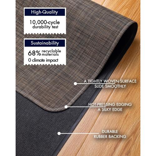 Office Chair Mat for Hardwood Floor Under Desk Computer Rolling Chair Mat for Wood/Tile Floor Non-Slip Heavy Duty Desk Rug PVC Plastic Hard Floor Protector 36 x 48 (Dark Walnut)