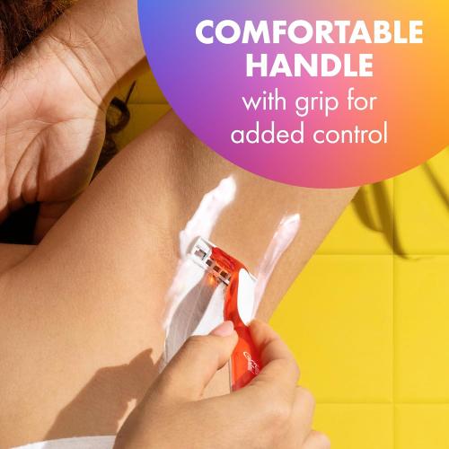 BIC Soleil Smooth Colors Women's Disposable with 3 Blade Razors, Vibrant Handles and Moisture Strip, 14-Pack