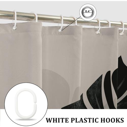 Tropical Leaves Shower Curtain Plant Theme Palm Pattern Bathroom Curtain Modern Nature Jungle Palm Leaves Shower Curtain with Hooks Waterproof Fabric Decor 72x84 Inch