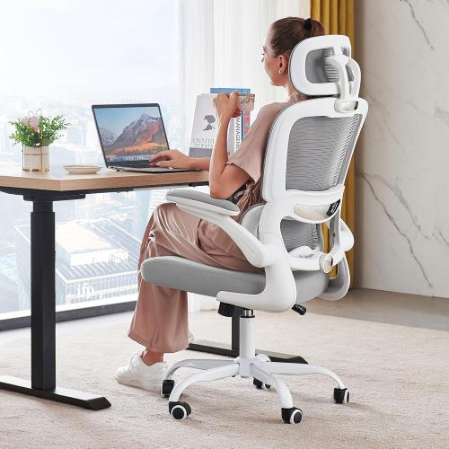 TRALT Office Chair Ergonomic Desk Chair, 330 LBS Home Mesh Office Desk Chairs with Wheels, Comfortable Gaming Chairs (White)‼️ all hardware may not be included ‼️