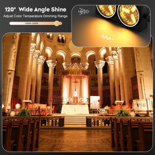 200W Stage Lights, 30 Lighting Effects Dual Eye Retro Par Lights with 6 COB Spotlights and 102 RGB LEDs Ring Strap, Sound Activated DMX512 Uplights for Wedding Club Theater Stage Lighting