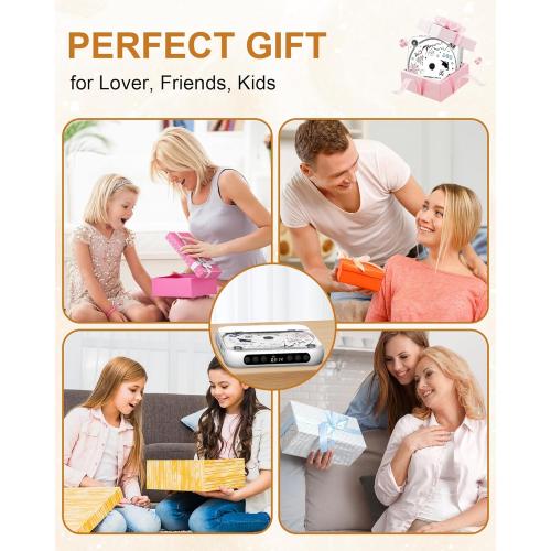 CD Player Portable with Dual Stereo Speakers, Rechargeable Portable CD Player with Bluetooth for Home with Headphones, Support CD/AUX/USB, White