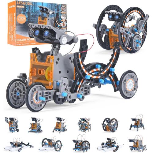 12-in-1 Solar Robot Kit for Kids Age 8-12, STEM Educational Solar Power Robotic Toys Gifts for Kids, DIY Science Building Experiments Kit Christmas Birthday Gifts for Boys Girls Age 8 9 10 11 12
