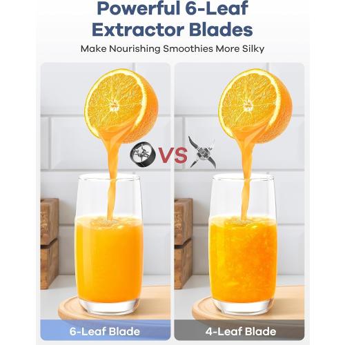 Ganiza Smoothie Blender, 900W Blenders for Shakes and Smoothies, 15-Piece Personal Blender and Grinder Combo for Kitchen, Smoothies Maker with 4 BPA-Free Portable Cup, Nutritious Recipe