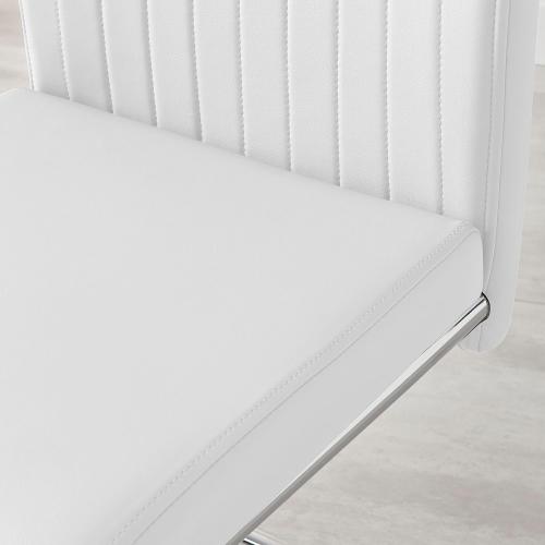 Furniturebox UK White Dining Chairs Set of 2 - Lorenzo Chairs for Dining Room Set of 2 - Premium Dining Room Furniture - Modern & Stylish