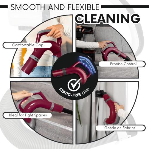 Upgraded Replacement Hose Handle - Premium Quality Shark OEM Vacuum Cleaner Hose Handle - Shark Navigator Rotator Lift-Away Upright for CU520 Series (Burgundy)