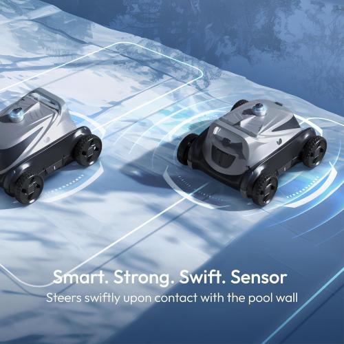 (2026 Upgrade) BUBLUE B10P Cordless Pool Vacuum for Above Ground Pool, 140-Min Runtime, Self-Parking Robotic Pool Cleaner with Bluehole Suction, DirtLock 2.0, Dual Motors for Pools Up to 1,076 Sq.Ft Bubot 500p