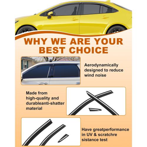 Window Visors Rain Guards for Toyota Corolla Sedan 2020-2026 | 6PCS,Out-Channel,Low Profiles,Extra-Thick,Extra Durable,Vent Visors,Window Deflectors,Vent Shades,Car Accessories