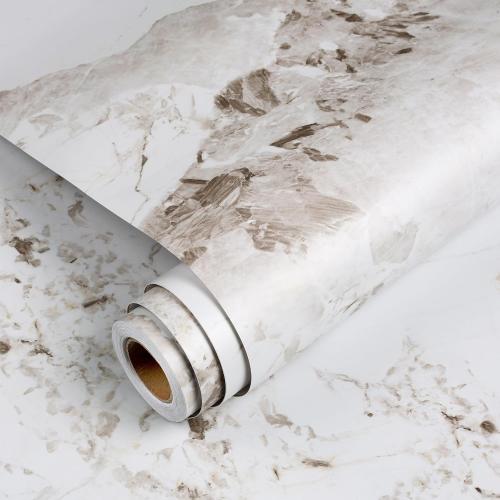 YENHOME 30X118 Removable Marble Countertop Contact Paper Waterproof Brown Marble Contact Paper for Countertops Self Adhesive Vinyl Wallpaper for Bathroom Kitchen Backsplash Wrap Vinyl Wall Covering
