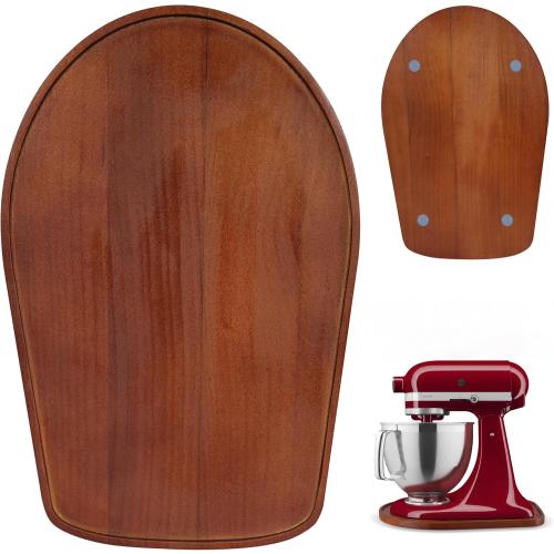 Mixer Slider Mat for KitchenAid 4.5-5 Qt Tilt-Head Stand Mixer, Pine Wooden Mixer Moving Tray, 4PCS Appliance Sliding, Kitchen Countertop Storage Accessories for Easy Mixer Movement