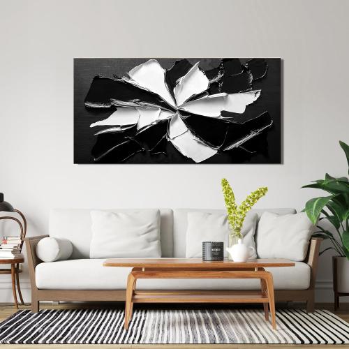 Abstract Wall Art Decoration Modern Wall Art Pictures for Living Room Abstract Canvas Art Wall Decor Minimalist Black and White Wall Art Prints Flowers Artwork for Walls Office Home Decor 20X40