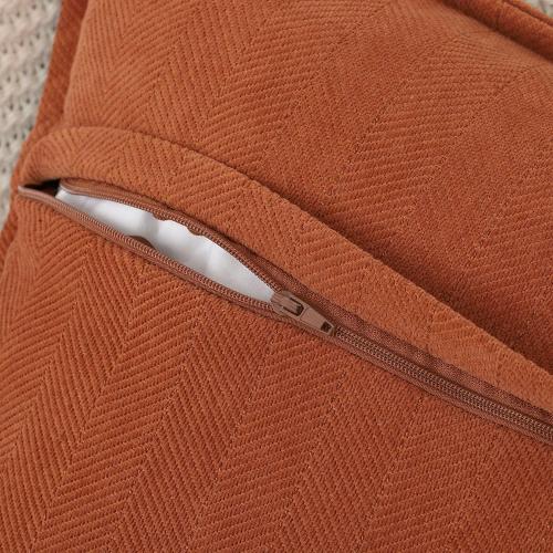 MADIZZ Textured Chenille Throw Pillow Covers Pack of 2 Natural Soft Decorative Accent Pillowcases Boho Neutral Couch Throw Pillow for Bed Home Decor for Sofa Livingroom 20x20 inch Rust