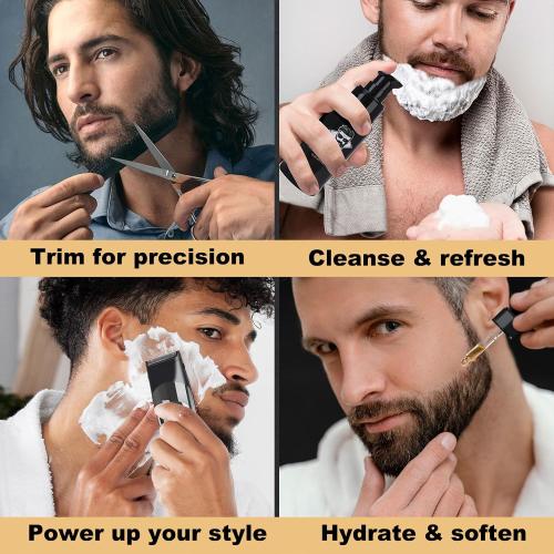 Hair & Beard Advent Beauty Calendar 2025 for Men Grooming Kit, 24 Days Christmas Countdown Calendar with Electric Trimmer Kit & Beard Care Kit for Men, Creative Gifts for Father Dad Husband Boyfriend