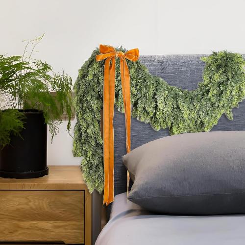 Christmas Garland, 9FT Real Touch Winter Pine Cedar Garlands for Indoor Home, Mantel, Staircase and Outdoor Decor - Perfect for Families Christmas Decorations (Christmas Cedar Garland, 9FT)