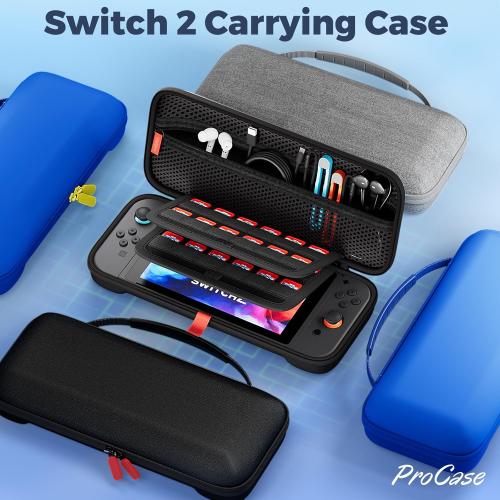 ProCase Carrying Case for Nintendo Switch 2 2025, Slim Travel Case -Black