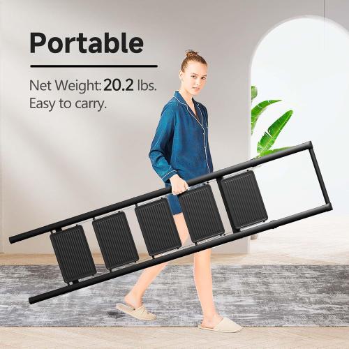 Size 5 Step Color Black Ladder Folding Step Stool Stepladders with Anti-Slip and Wide Pedal for Home and Kitchen Use Space Saving (Black)