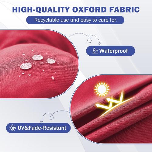 IPYNBAP Rocking Chair Cushion, Waterproof and Fade-Resistant Patio Chair Cushions, Tufted Chair Pads for Rocker Furniture, 17x17 Inch, Indoor/Outdoor Seat Cushions with Ties, Burgundy