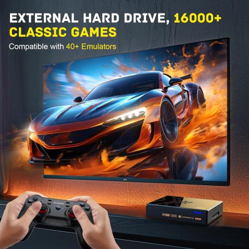 Kinhank Super Console X5 PRO Retro Game Console with 16000 Games, Android 12.0 OS, RockChip RK3588S, Emulator Console, 8K UHD Output, WI-FI 6, BT 5.0, SATA 3.1, Wireless Controller