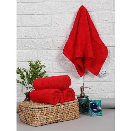 CASALINO Plush Collection Towel Set, Premium Quality 100% Pure Cotton, Highly Absorbent, Super Soft, Soft and Plush, (6 PCS Hand Towel Set, Red)