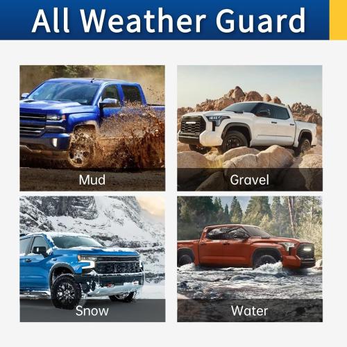 Mud Flaps for Toyota Tundra 2022-2026 No-Drill Splash Guards Set of 4 | All-Weather Front & Rear Mudguards | Fits SR5/Limited/TRD Pro (Excludes SR Models)