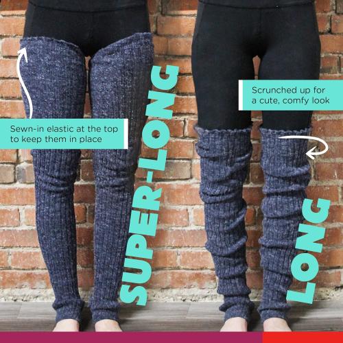 Size Medium Color Dark Grey high thigh leg warmers Pole Tribe