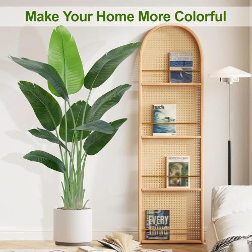 Lifelike Bird of Paradise Artificial Plant,5ft Faux Banana Leaf Tree with 10 Trunks - Perfect Indoor Silk Floor Plant for Home Decor in Living Room, Office, and Bedroom 1Pack